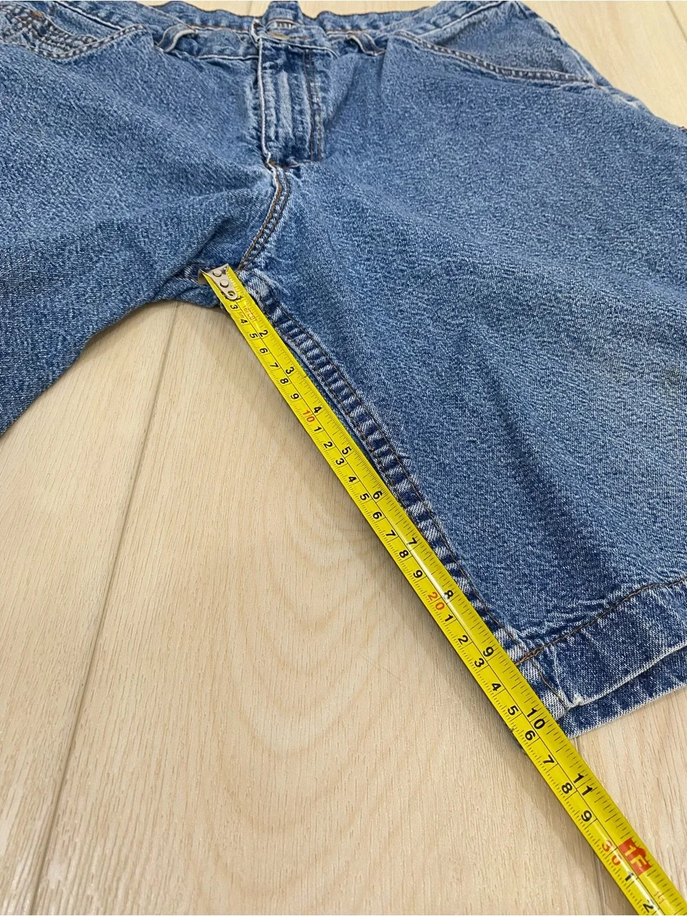 Vintage 90s Brittania Denim Jean Carpenter Cargo Jorts Shorts 33